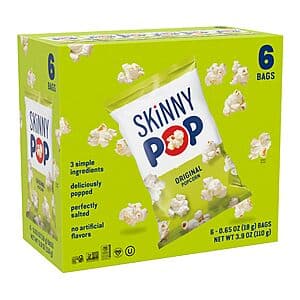 6-Count 0.65-Oz SkinnyPop Popcorn (Original) $3.30 w/ Subscribe & Save