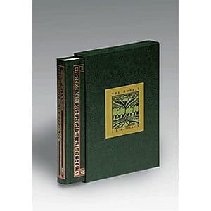 The Hobbit Deluxe Collector's Edition hardcover book with ornate cover design in burgundy or dark tones, featuring classic fantasy artwork.