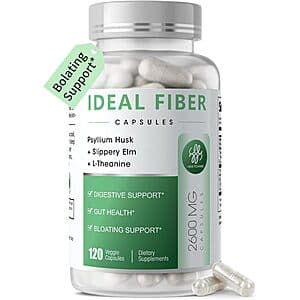 120-ct 1500-mg iMATCHME Psyllium Husk Powder Fiber Supplement Capsules $6.35
