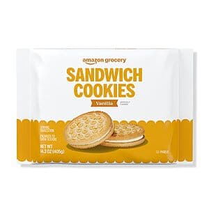 14.3-Oz Amazon Grocery Vanilla Sandwich Cookies $1.65