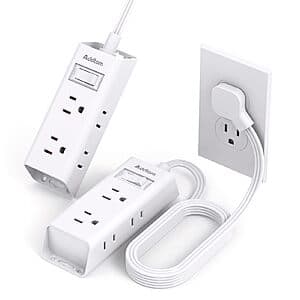 Prime Members: 2-Pack 5' Addtam 6-Outlet Cruise Essentials Flat Plug Power Strip $10 + Free Shipping