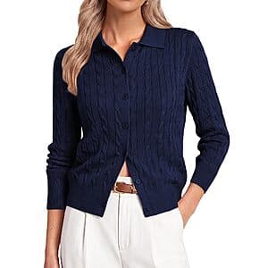 Grace Karin Women's Cable Knit Cardigan Sweater from $9.75