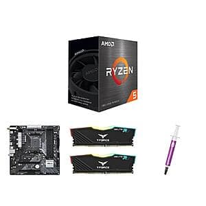 Ryzen 5 5500 CPU + ASRock B450M/AC MB + 16GB Team T-Force RGB RAM + Thermal Paste $193.45 + Free Shipping