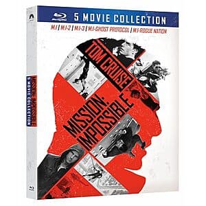 Mission: Impossible 5-Movie Collection Blu-Ray case featuring iconic franchise artwork and branding.
