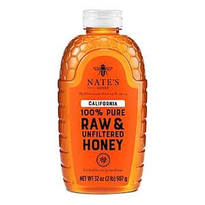 32-Oz Nate's 100% Pure Raw & Unfiltered California Honey $8.45 or Less