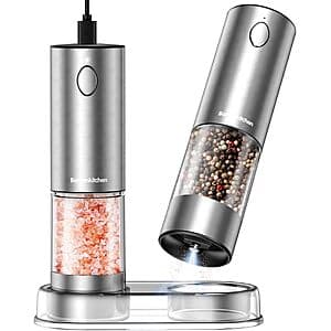 Prime: 95ml Bonsenkitchen Rechargeable Salt & Pepper Grinder Set $10.20 + Free S&H