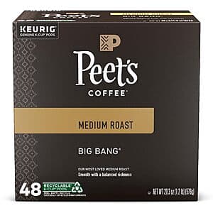 48-Count Peet's Coffee Big Bang Medium Roast Keurig K-Cup Pods $18.25 w/ Subscribe & Save
