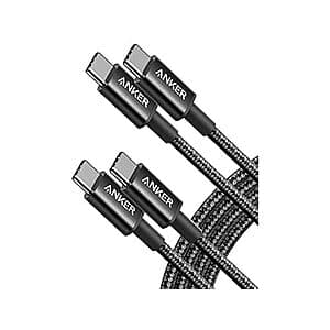 2-Pk 6' Anker 60W USB-C to USB-C Fast Charging Cable $8 & More + Free S&H w/ Prime