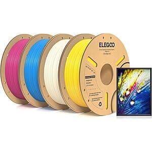 4-KG ELEGOO PLA 3D Printer Filament 1.75mm CMYK Bundle $39 + Free S&H