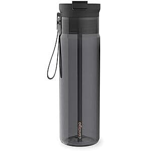 Contigo DualSip 24-ounce leakproof water bottle made of clear Tritan plastic with a secure dual-sip lid design.
