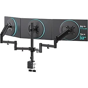 Prime: WALI Dual-Gas Spring Arm Triple Monitor Desk Mount (Up to 32" Screens) $25 + Free S&H