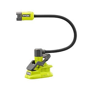 Factory Blemished: RYOBI ONE+ 18V Cordless Flexible LED Clamp Light (Tool Only) $20 + Free S&H