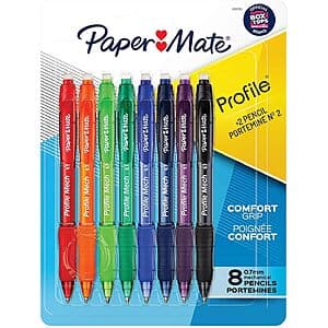 Eight Paper Mate Profile mechanical pencils with 0.7mm lead in their original packaging.