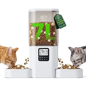 7L Frienhund Timed/Programmable Automatic Pet Feeder w/ 2 Bowls $21 & More + Free S&H