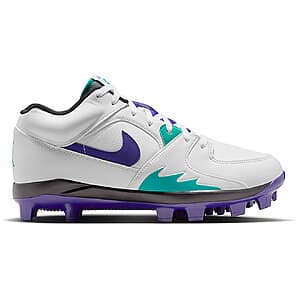 Men's Jordan Stadium 90 Low MCS D-Width Baseball Cleats (White/Purple) $30 + Free S&H