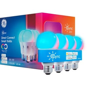 4-Pack 60W GE Cync A19 Smart LED Matter Compatible Color Changing Bulbs $14 + Free Shipping