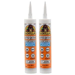 2-Pack 10-Oz Gorilla Waterproof Caulk & Seal Silicone Sealant (White) $13