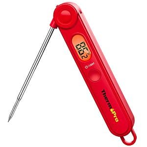 ThermoPro TP03B Digital Instant Read Meat Thermometer (Bright Red) $8