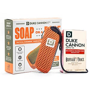 Duke Cannon Bar Soap & Tactical Scrubber Bundle Pack (Oak Barrel Scent) $13.60