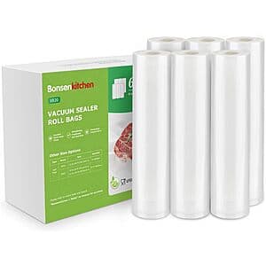 6-Pack 8"x16' Bonsenkitchen Vacuum Sealer Bags $7.65 w/ Subscribe & Save