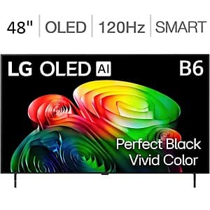 48" LG B6 OLED AI 4K 120Hz Smart webOS TV (2026) $600 + Free S&H
