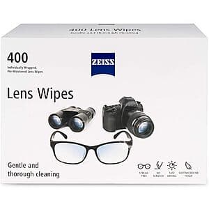 400-Count ZEISS Pre-Moistened Alcohol Wipe Glasses Cleaner $14.40 w/ Subscribe & Save