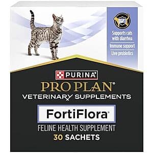 30-Count Purina Pro Plan FortiFlora Probiotic Supplement for Cats $18.60 w/ Subscribe & Save