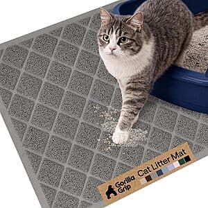 GORILLA GRIP Cushioned Coil Mesh Litter Trapping Cat Litter Box Mat: 24"x17" $9.90 & More