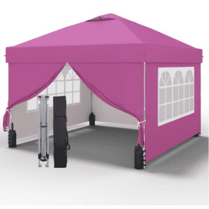 10' x 10' Ainfox Pop Up Canopy Tent w/ 4 Removable Walls (Pink) $72 + Free S&H