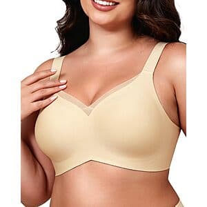 LEVAO Women's Jelly Seamless Wireless Bra in multiple color options displayed in various sizes from S to 3XL.