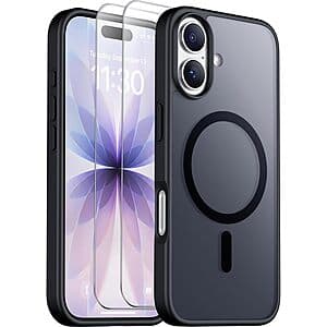 SPIDERCASE Magnetic Translucent iPhone 17 Case + 2x Tempered Glass Screen Protectors from $7.40
