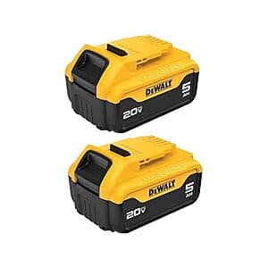 2-Pk DeWALT DCB205 20V MAX 5 Ah Lithium Ion Batteries $102 + Free S&H w/ Prime