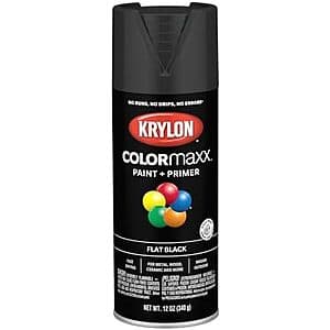 12-Oz Krylon COLORmaxx Indoor/Outdoor Spray Paint (Flat Black) $3.30