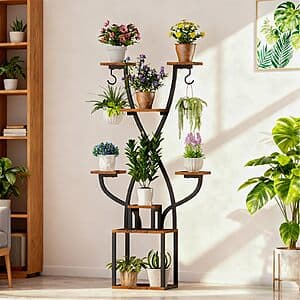 8-Tier 64" Xyadx Unique X-Shaped Indoor Metal Plant Stand w/ Grow Lights $44 + Free S&H