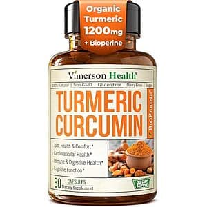 60-Ct Vimerson Health 1200mg Turmeric Curcumin & Black Pepper Supplement $9.70 w/ S&S