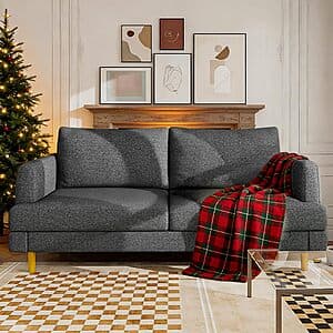 70" Living & Giving Upholstered Loveseat Sofa w/ USB Type C Ports (5 Colors) $100 + Free Shipping