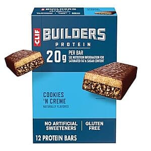 Select Accounts: 12-Pk 2.4-Oz CLIF Builders Protein Bars (Cookies 'n Cream) $9.15 w/ S&S