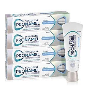 Select Accts: 4-Pk 4-Oz Sensodyne Pronamel Gentle Teeth Whitening Toothpaste $13.65 w/ S&S