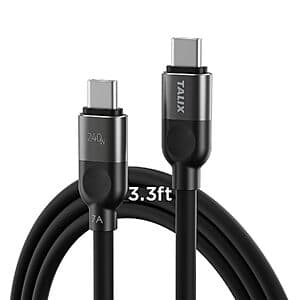 TALIX 240W USB-C to USB-C Fast Charging Cable: 10' $9.49; 6.6' $7.60; 3.3' $6.65