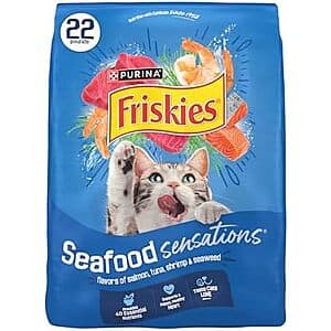 22-lb Purina Friskies Dry Cat Food Seafood Sensations w/ Salmon, Tuna, & Shrimp $9.40 w/ S&S