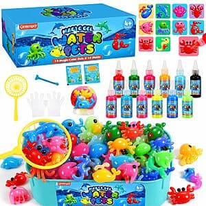 URMYWO Magic Water Gel Squishy Toy Kit w/ 12 Gel Colors & 10 Molds $10