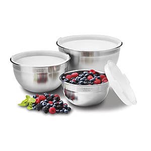 Prime Members: 3-Pc Cuisinart Stainless Steel Nesting Mixing Bowl Set w/ Lids $28.45 + Free S&H