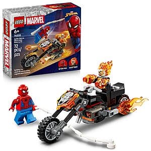 72-Pc LEGO Marvel Spider-Man vs. Ghost Rider Motorcycle $8
