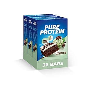 36-Pack 1.76-Oz Pure Protein Protein Bars (Chocolate Mint Cookie) $33.85 w/ Subscribe & Save + Free S/H