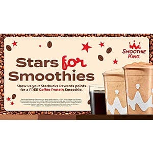 Smoothie King: 20oz. High Protein Coffee Smoothie w/ Any Coffee Chain Rewards Free to Claim (In-Store Only on 9/29 thru 10:30AM)