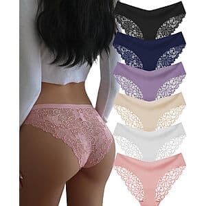 6-Pk DHFBABY Seamless Lace Bikini Brief Panties (Assorted Colors) $8