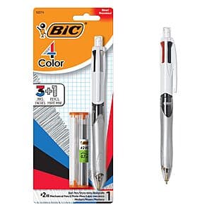 Prime Members: BIC 4-Color 3+1 Retractable Ballpoint Pen / Mechanical Pencil $2.80 w/ Subscribe & Save + Free Shipping