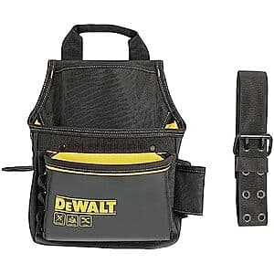 12-Pocket DeWALT Ballistic Nylon Professional Tool Pouch (Black/Yellow) $17