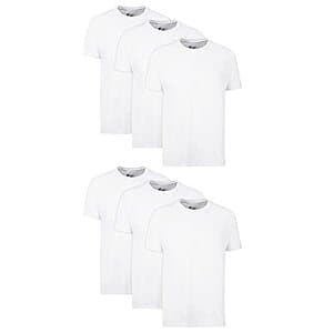6-Pack Hanes Men's 100% Cotton Moisture-Wicking Crew Tee Undershirts (White) $11.30