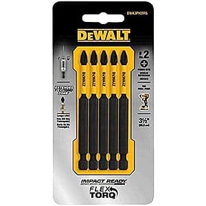 5-Pc DEWALT Accessories 3.5" Impact #2 Phillips Bit $7.40